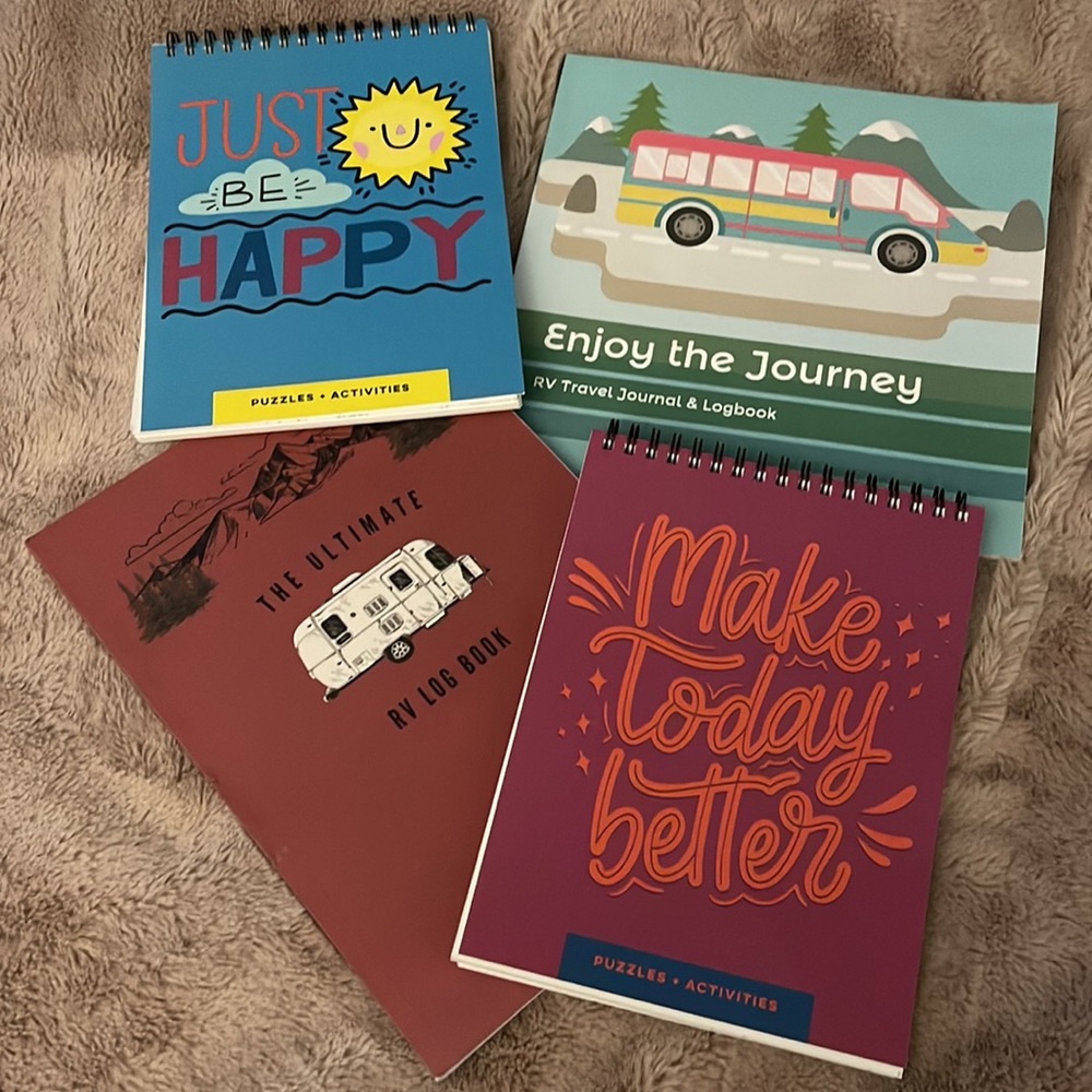 NEW cute FUN RV,ROAD TRIP, TRAVEL PUZZLE ACTIVITIES JOURNALS & log books